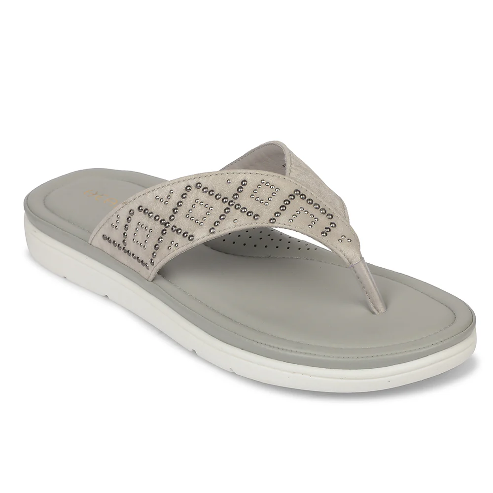 Healers MDG-17 Party Edit Grey Casual Slippers for women By Liberty