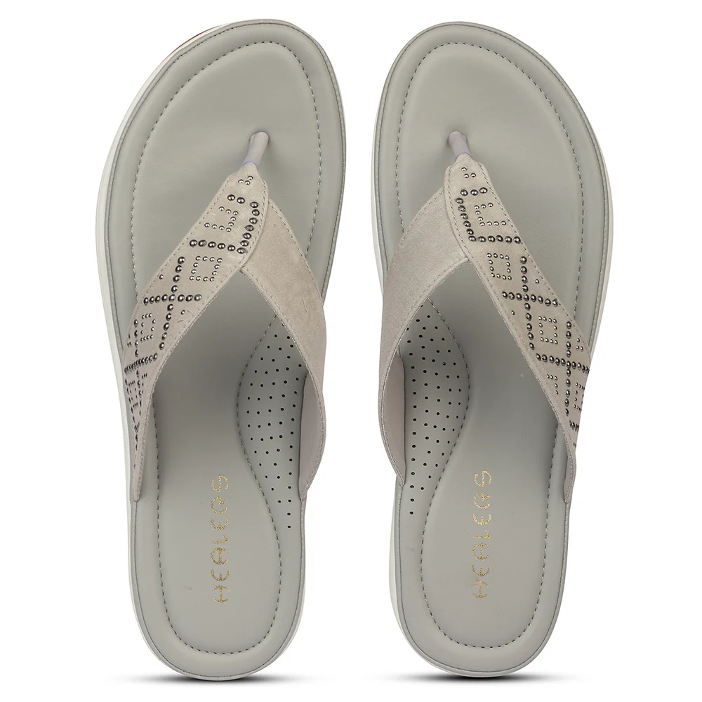 Healers MDG-17 Party Edit Grey Casual Slippers for women By Liberty - Image 7