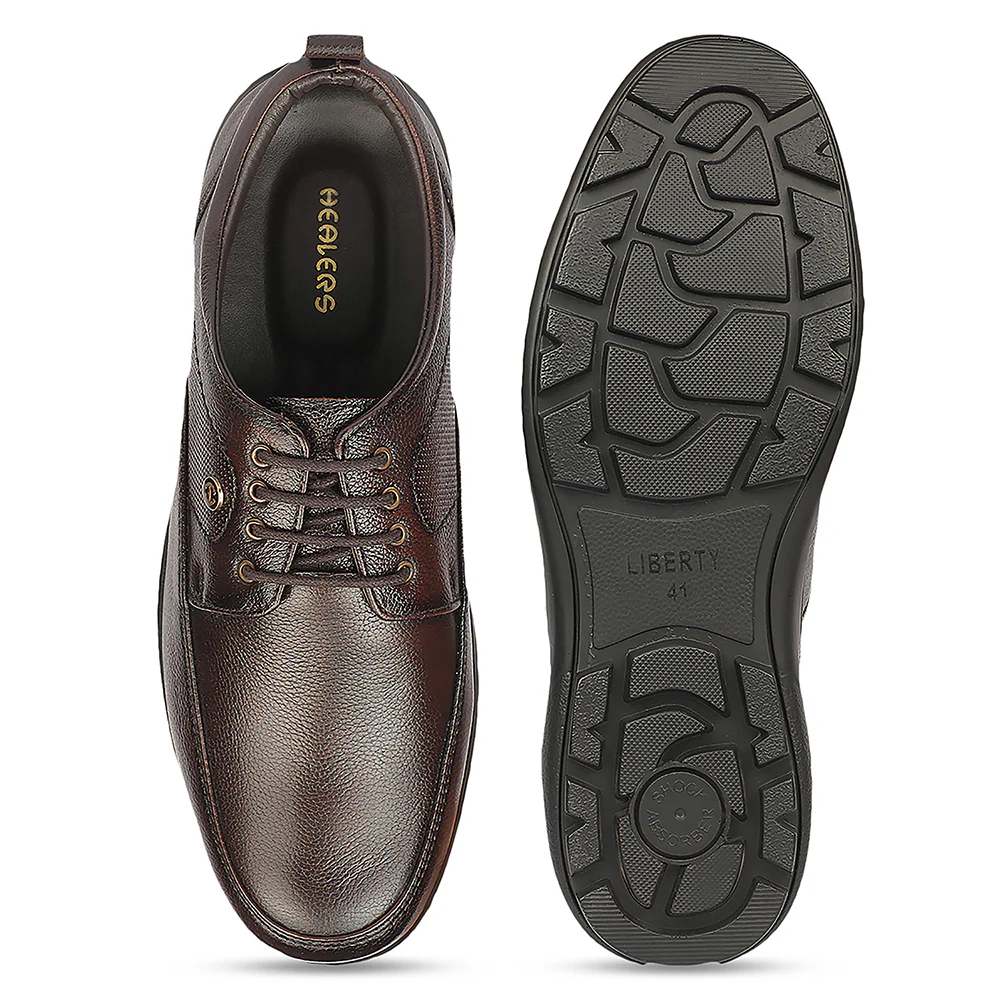 Healers OML-3 Office Edit Brown Formal Lacing Debry Shoes for Men By Liberty - Image 4