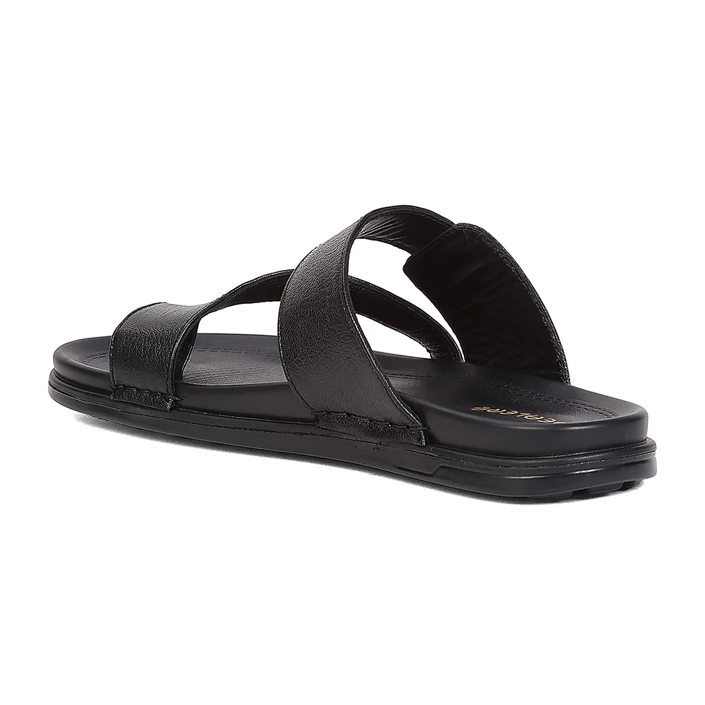 Healers WONDER-10 Black Formal Slip on Slippers for Men By Liberty - Image 3