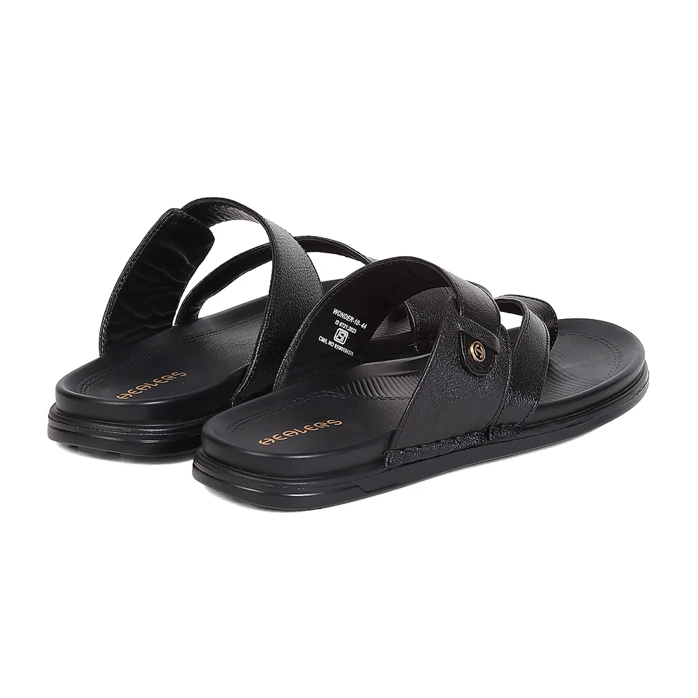Healers WONDER-10 Black Formal Slip on Slippers for Men By Liberty - Image 7