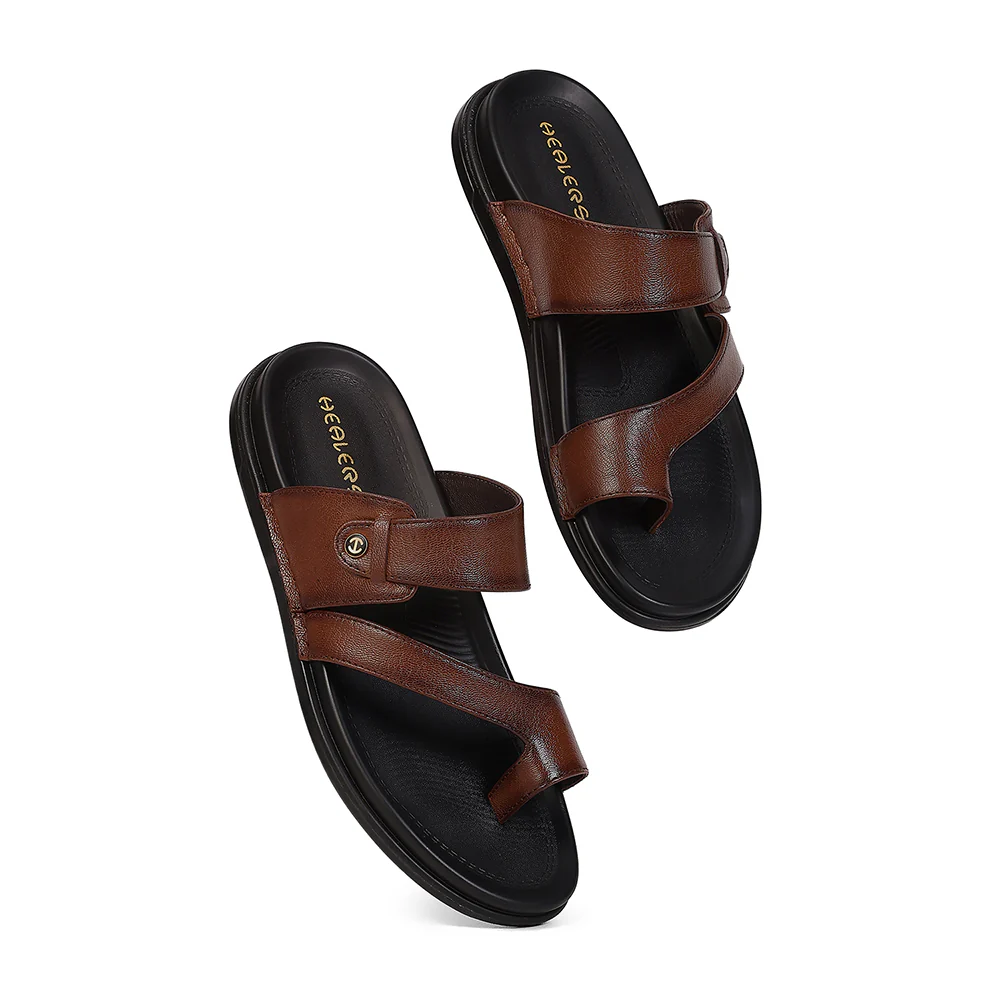 Healers WONDER-10 Tan Formal Slip on Slippers for Men By Liberty - Image 7