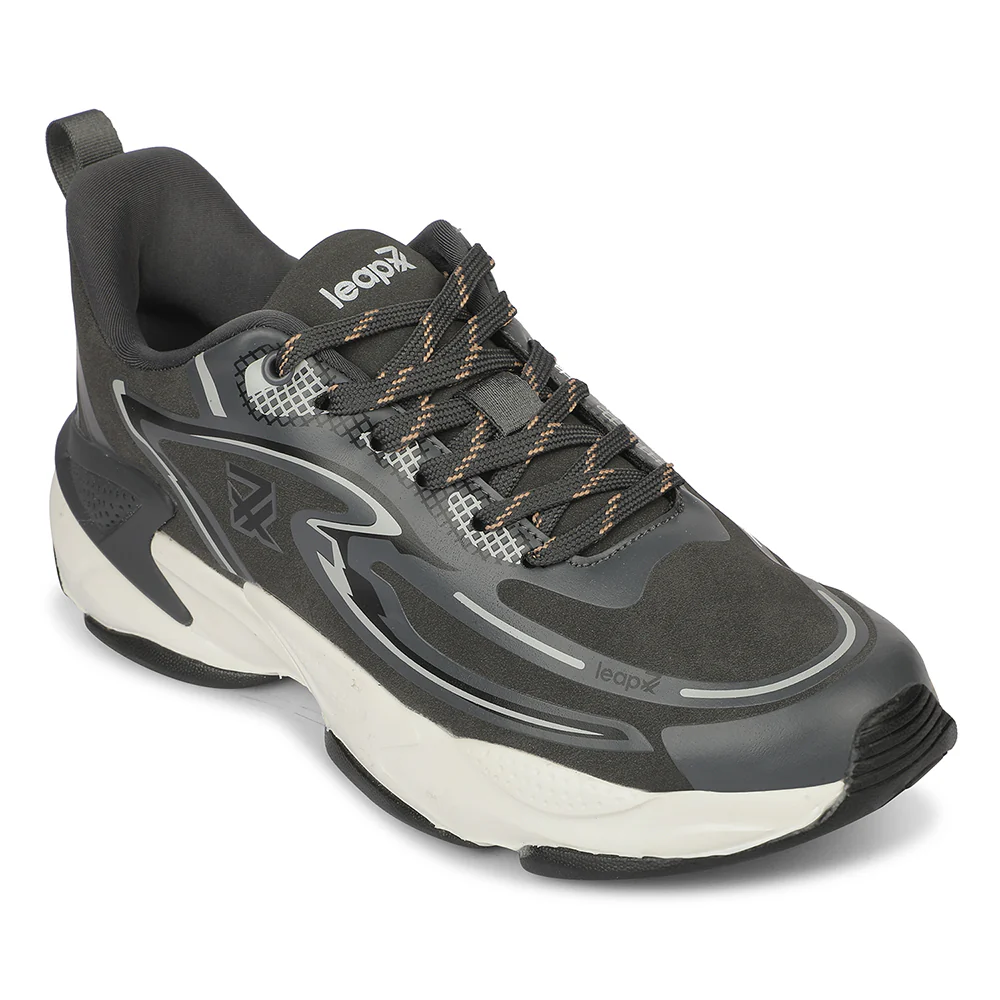 LEAP7X GLADIATOR Dark Grey Sports Running Shoes for Men By Liberty