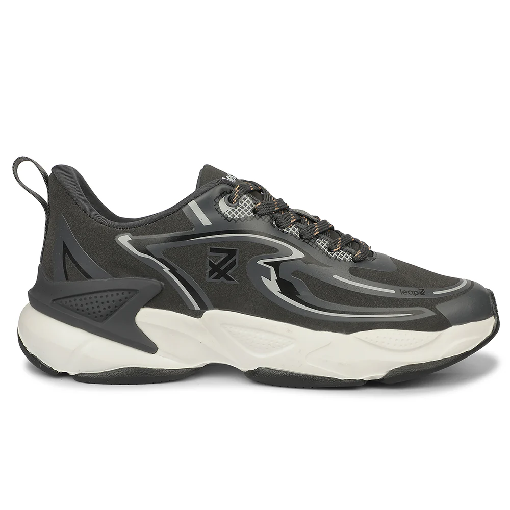 LEAP7X GLADIATOR Dark Grey Sports Running Shoes for Men By Liberty - Image 2