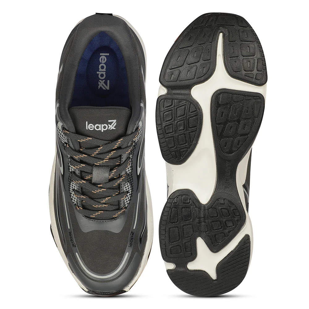 LEAP7X GLADIATOR Dark Grey Sports Running Shoes for Men By Liberty - Image 4