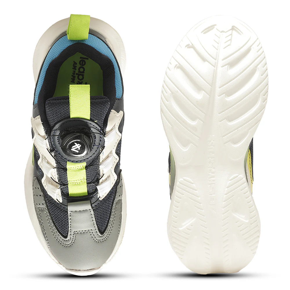 Leap7x Grey Sports Non Lacing Running Shoes For Kids GAMEON-1 By Liberty - Image 5
