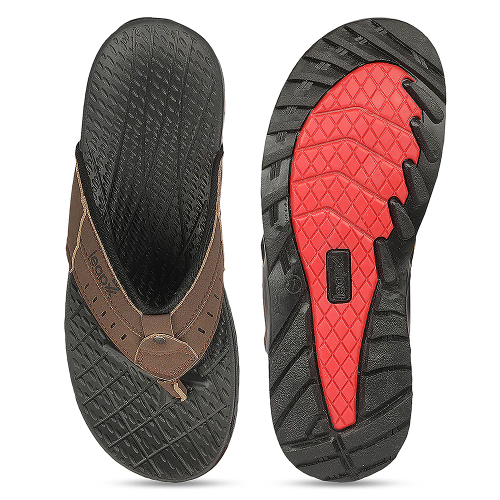 Leap7X VELOCITY-1 EVA Brown Casual Slippers for Men by Liberty - Image 4