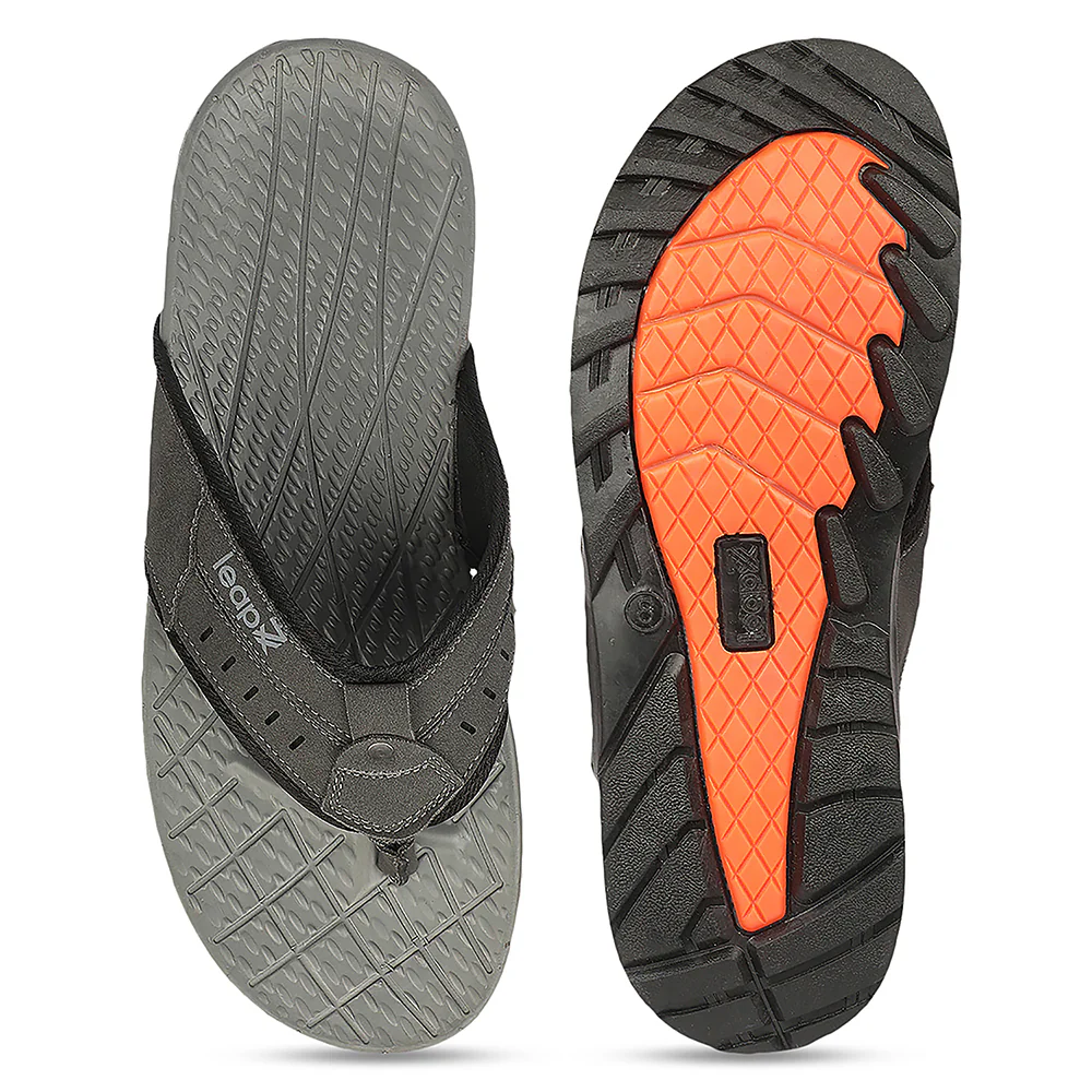 Leap7X VELOCITY-1 EVA Dark Grey Casual Slippers for Men by Liberty - Image 4