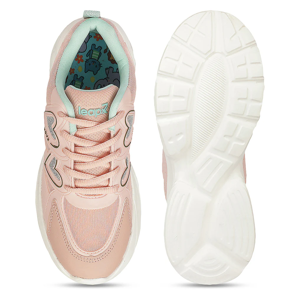 Leap7X WALTER-1L Peach Sports Non lacing Walking Shoes for Kids by Liberty - Image 4