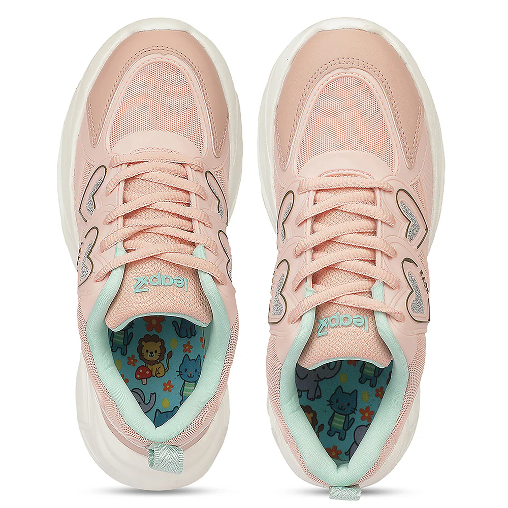 Leap7X WALTER-1L Peach Sports Non lacing Walking Shoes for Kids by Liberty - Image 8