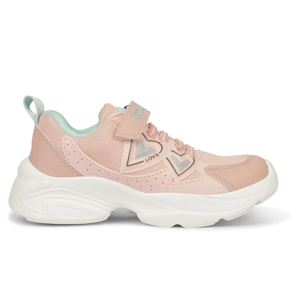 Leap7X WALTER-1V Peach Sports Non Lacing Walking Shoes for Kids by Liberty