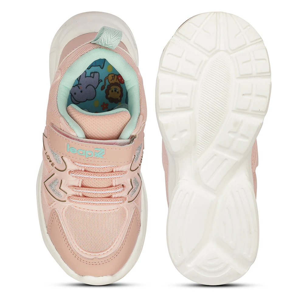 Leap7X WALTER-1V Peach Sports Non Lacing Walking Shoes for Kids by Liberty - Image 4
