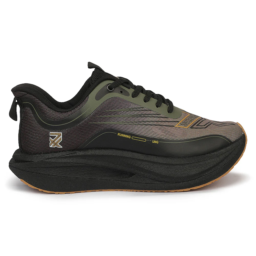 Leap7X ZLP-XM-19 Olive Green Sports Lacing Running Shoes for Men By Liberty - Image 2
