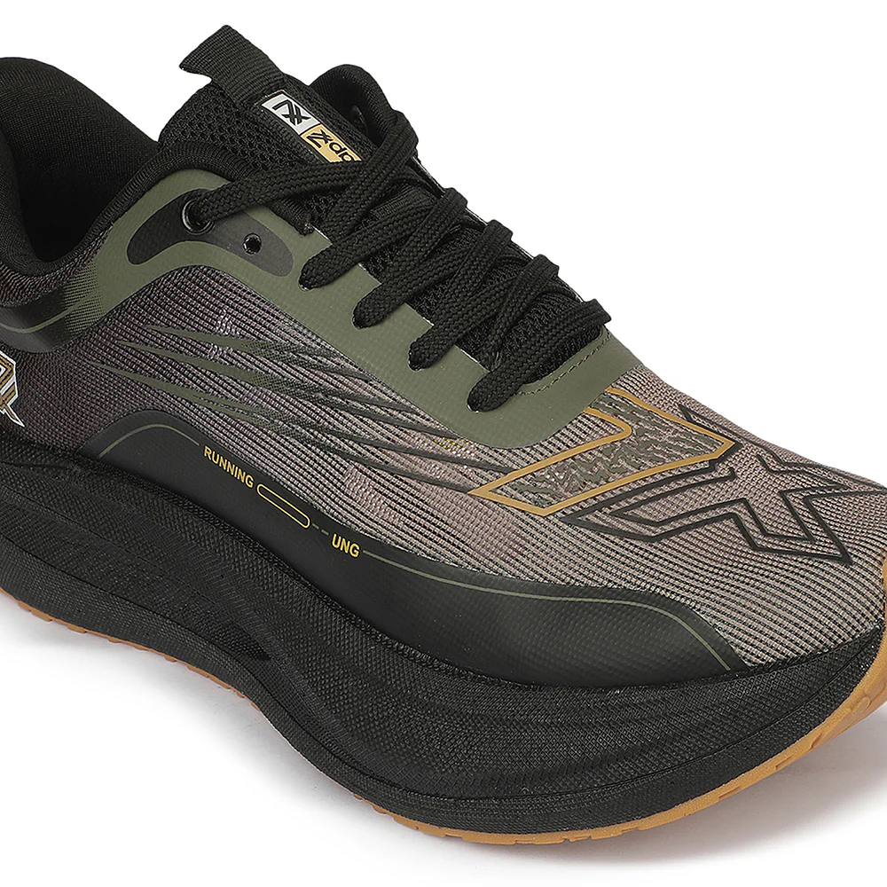 Leap7X ZLP-XM-19 Olive Green Sports Lacing Running Shoes for Men By Liberty - Image 5