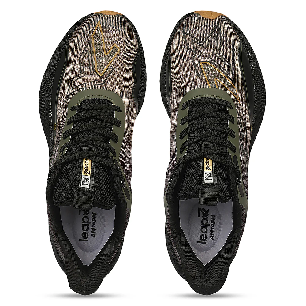 Leap7X ZLP-XM-19 Olive Green Sports Lacing Running Shoes for Men By Liberty - Image 8
