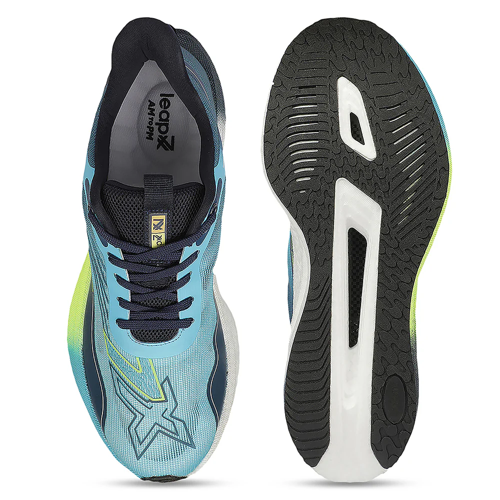 Leap7X ZLP-XM-19 Sea Green Sports Lacing Running Shoes for Men By Liberty - Image 4
