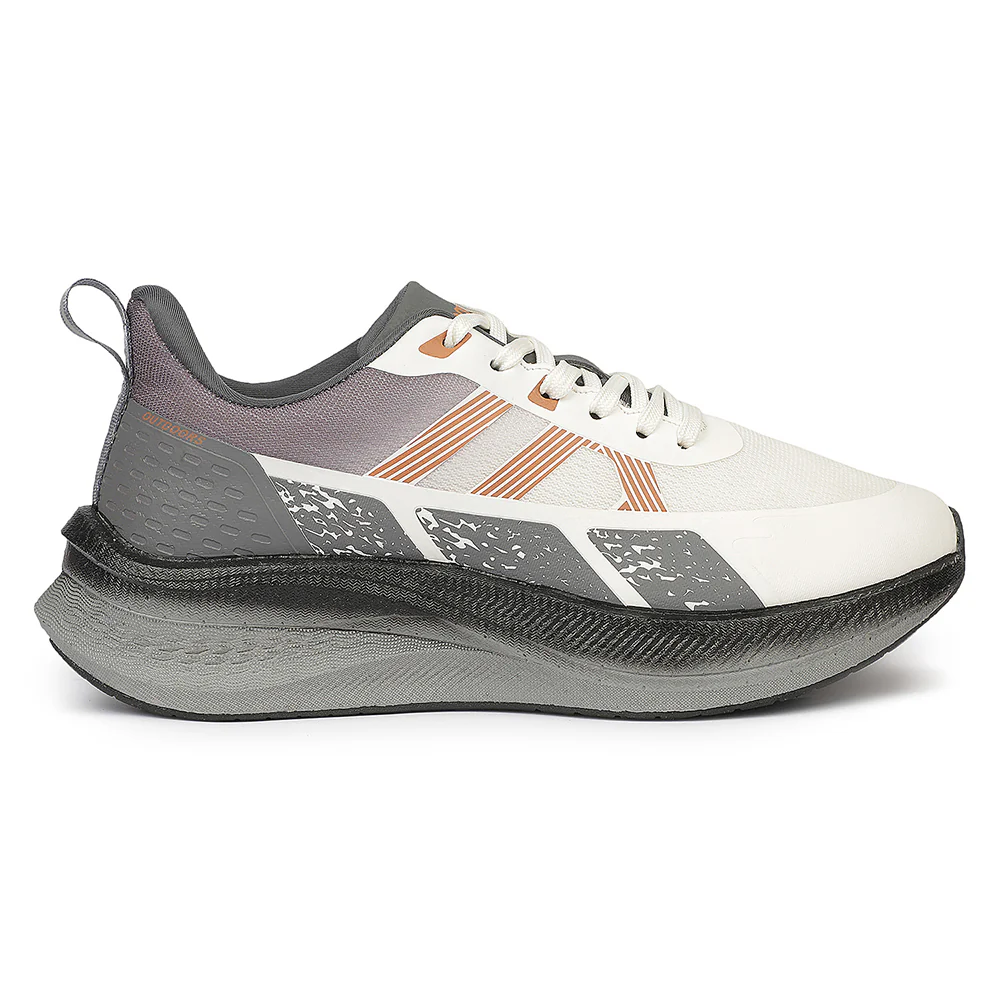 Leap7X ZLP-XM-20 Beige Sports Lacing Running Shoes for Men By Liberty - Image 2