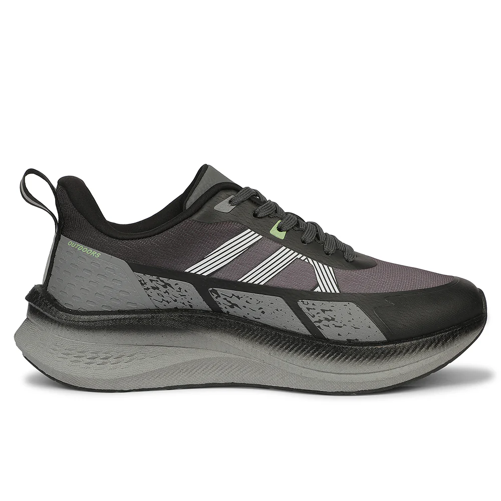 Leap7X ZLP-XM-20 Black Sports Lacing Running Shoes for Men by Liberty - Image 2