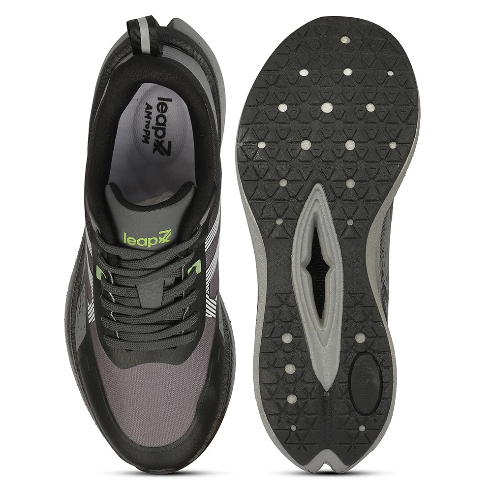 Leap7X ZLP-XM-20 Black Sports Lacing Running Shoes for Men by Liberty - Image 4
