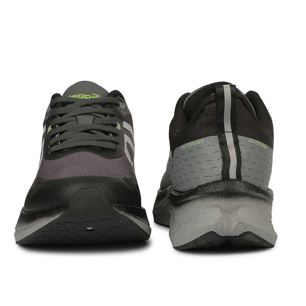 Leap7X ZLP-XM-20 Black Sports Lacing Running Shoes for Men by Liberty - Image 6