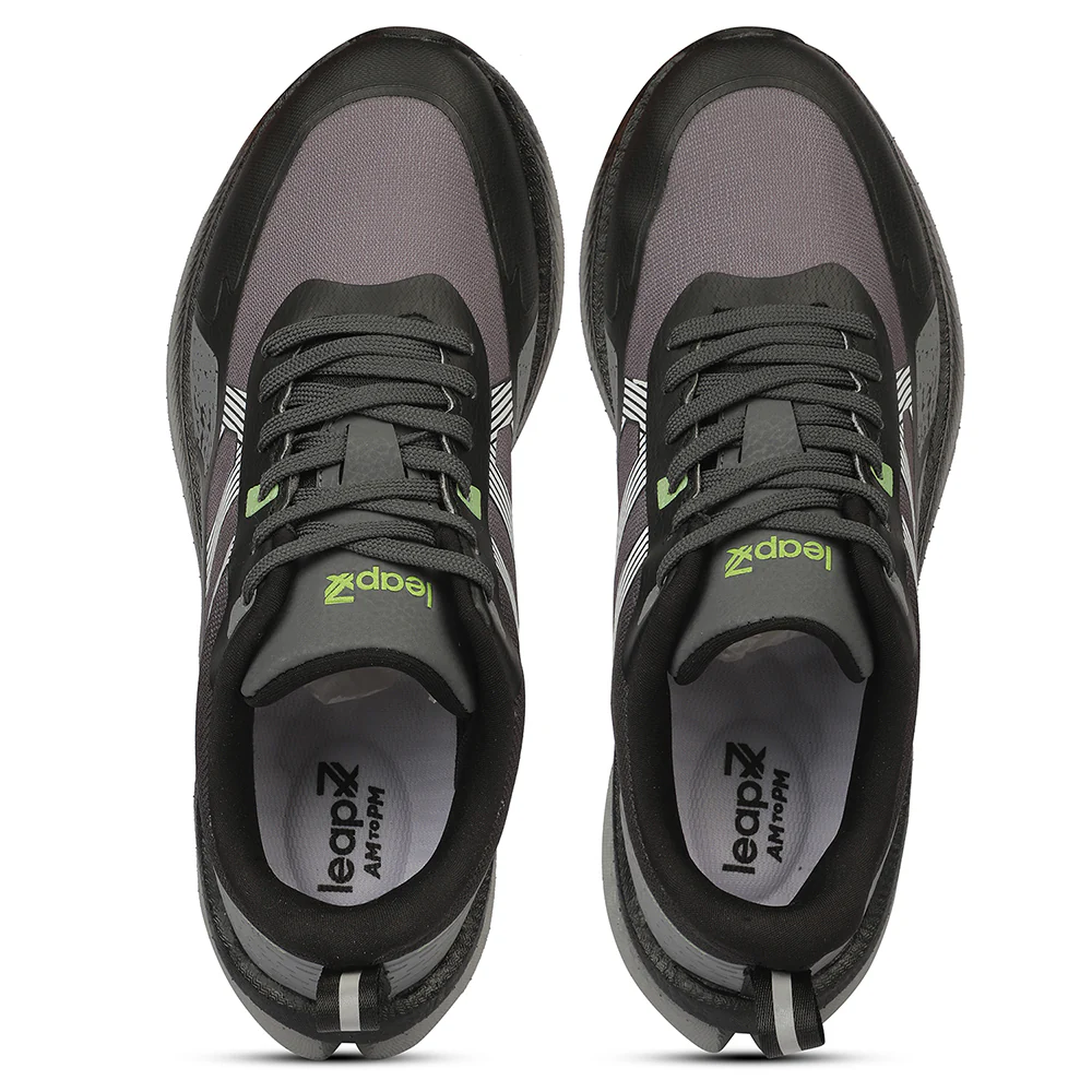 Leap7X ZLP-XM-20 Black Sports Lacing Running Shoes for Men by Liberty - Image 7