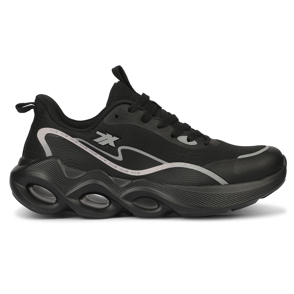 Leap7X ZQ-DWM-01 Airflow Outsoles Black Sports Non Lacing Walking Shoes for Men by Liberty - Image 2