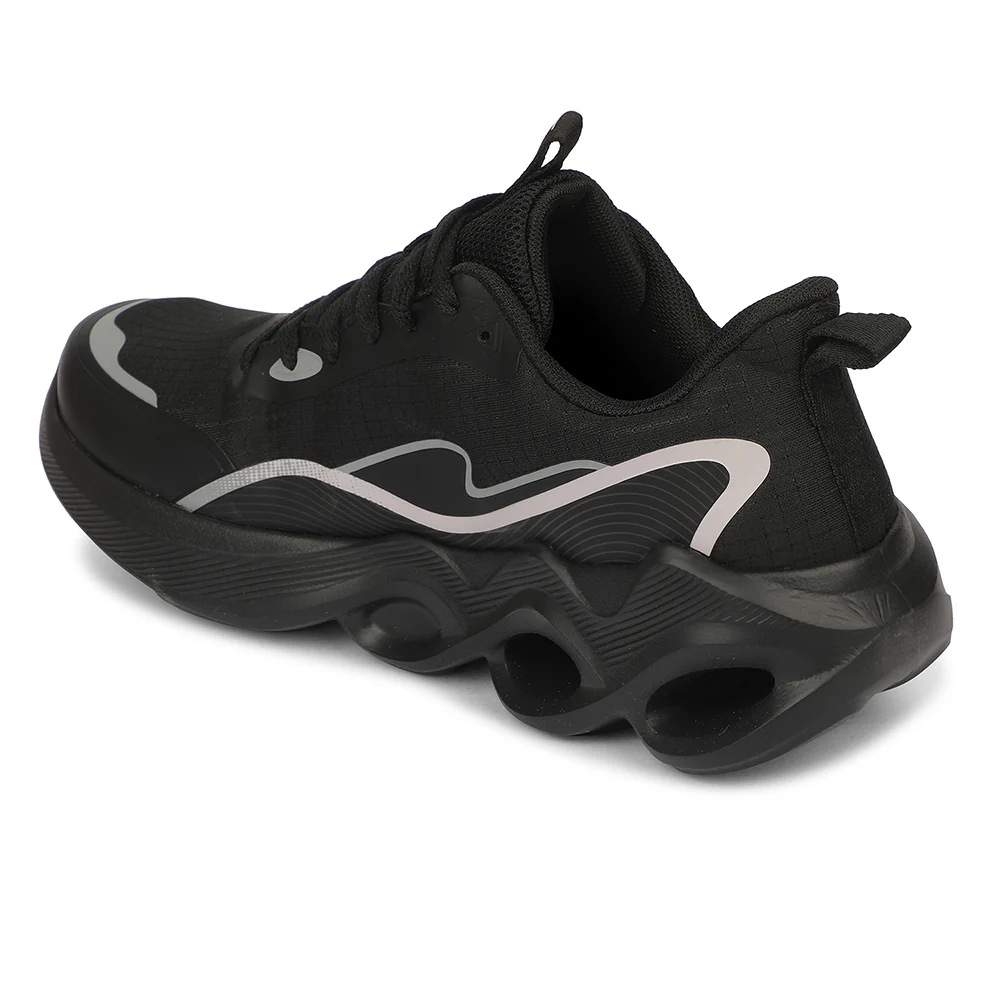 Leap7X ZQ-DWM-01 Airflow Outsoles Black Sports Non Lacing Walking Shoes for Men by Liberty - Image 3