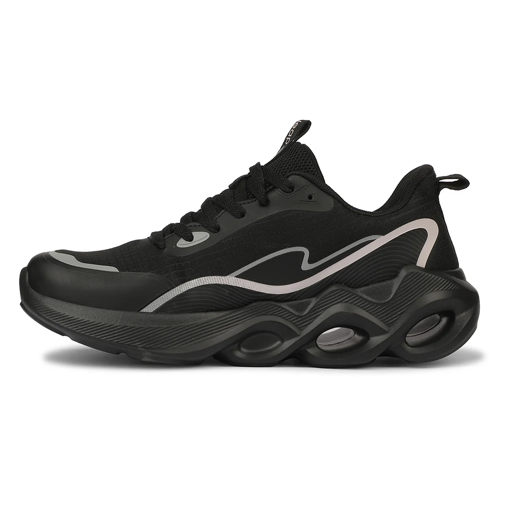 Leap7X ZQ-DWM-01 Airflow Outsoles Black Sports Non Lacing Walking Shoes for Men by Liberty - Image 5