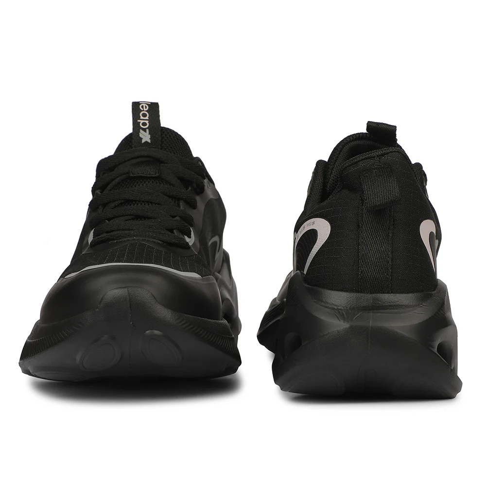 Leap7X ZQ-DWM-01 Airflow Outsoles Black Sports Non Lacing Walking Shoes for Men by Liberty - Image 6