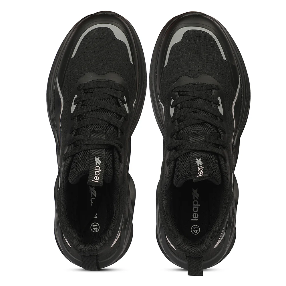 Leap7X ZQ-DWM-01 Airflow Outsoles Black Sports Non Lacing Walking Shoes for Men by Liberty - Image 7