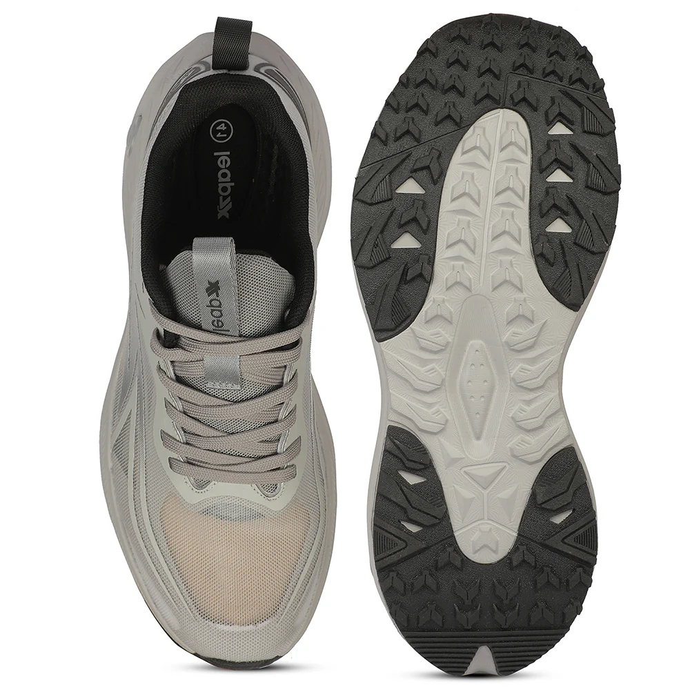 Leap7X ZQ-WFM-12 Grey Sports Walking Non Lacing Shoes for Men by Liberty - Image 4