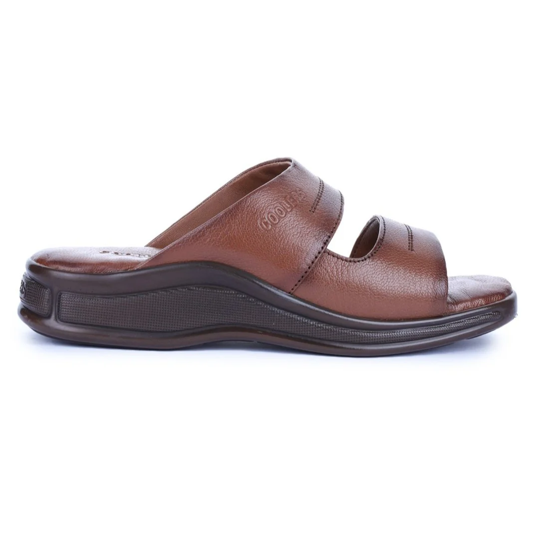 Coolers 2050N-102 Tan Formal Slip on Slippers for Men by Liberty - Image 2