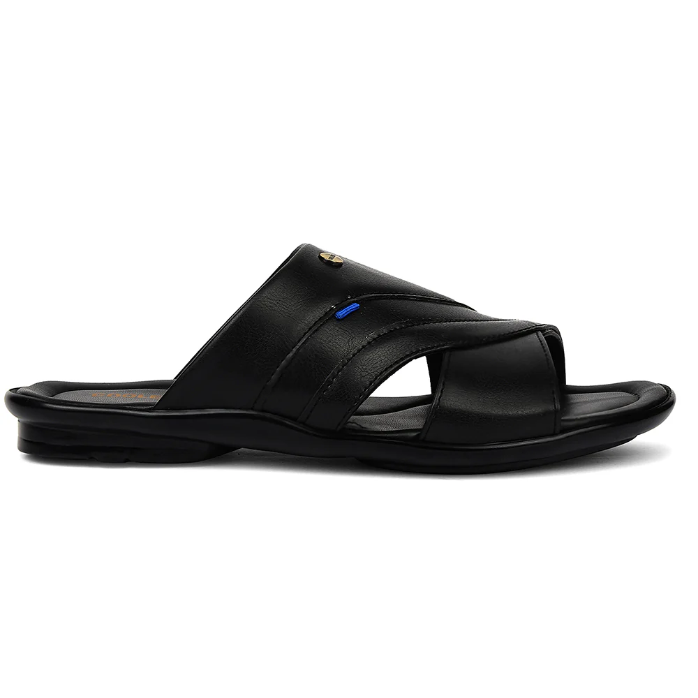 Coolers Black Casual Flat Sandal For Men SENTOS-1 By Liberty - Image 2