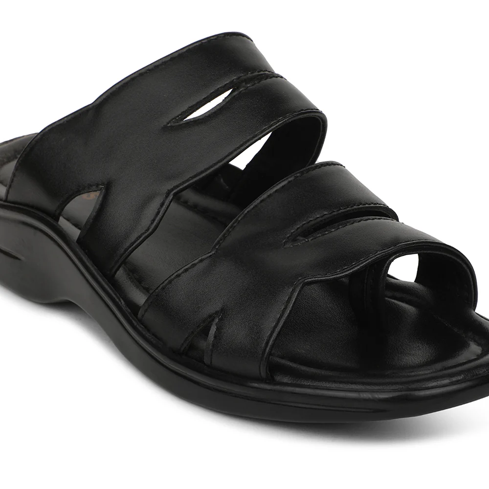 Coolers Black Casual Slipper For Men COOL99-625 By Liberty - Image 5