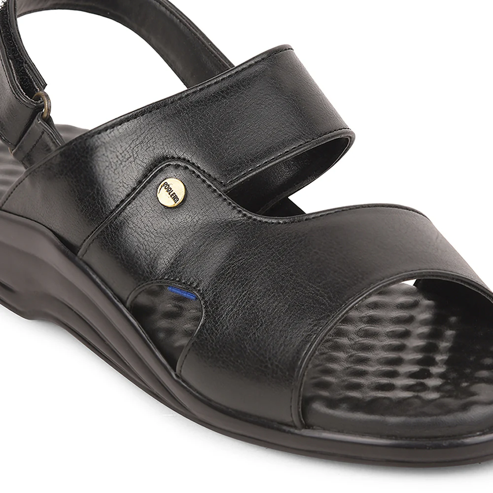 Coolers Black Formal Sandal For Men 7123-140 By Liberty - Image 5