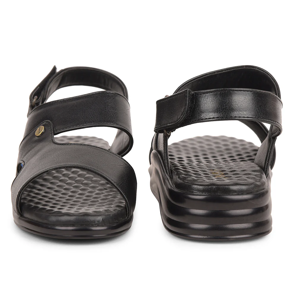 Coolers Black Formal Sandal For Men 7123-140 By Liberty - Image 6