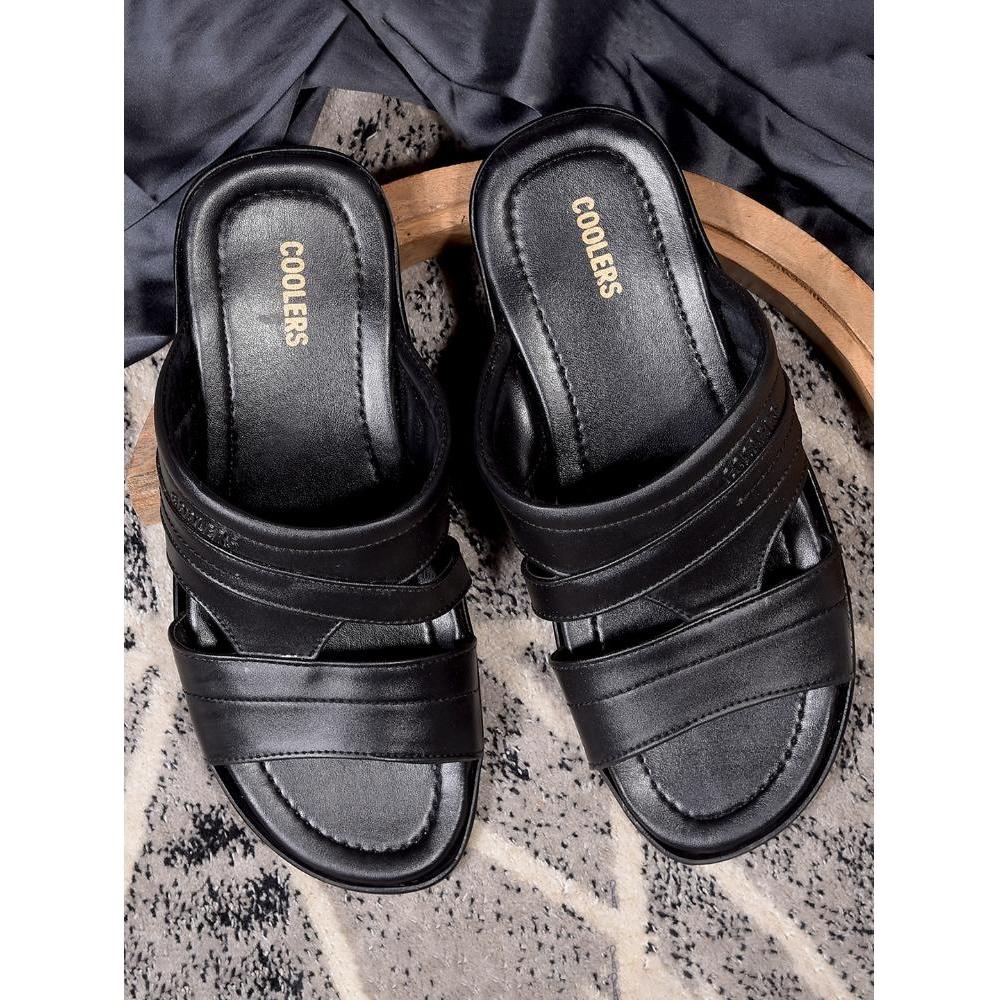 Coolers Casual Black Toe Ring Slippers For Men COOL99-92 By Liberty - Image 4