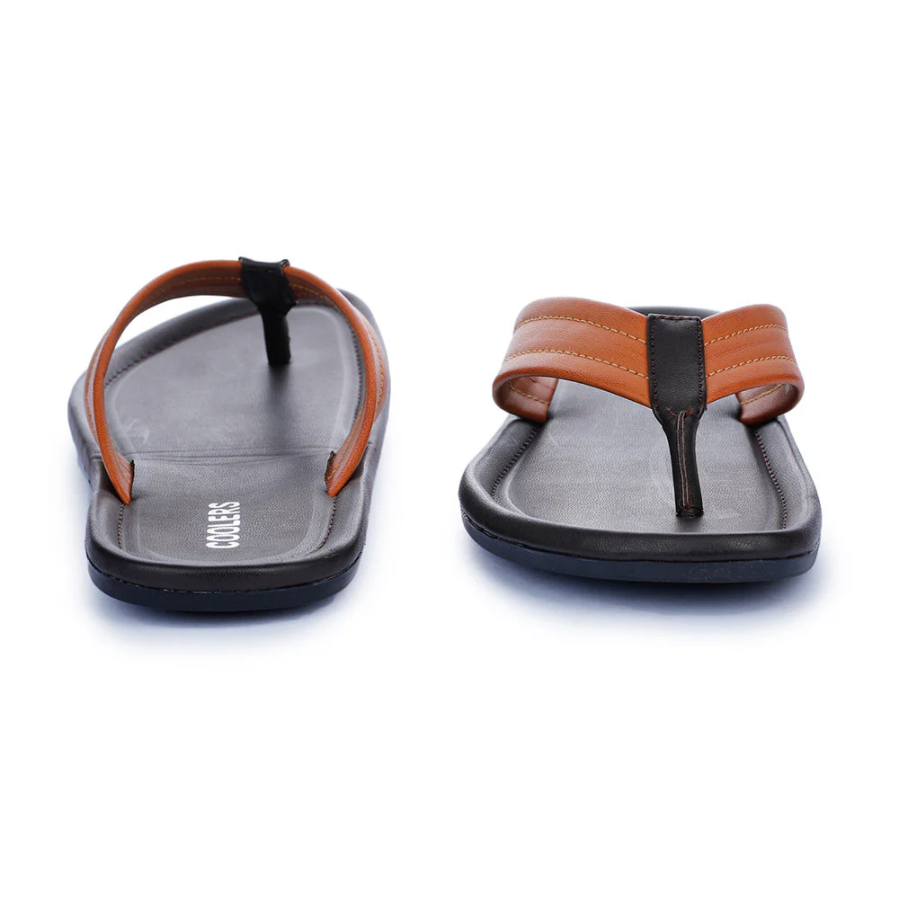 Coolers Casual Tan Flip-Flop For Men K2-155 By Liberty - Image 5