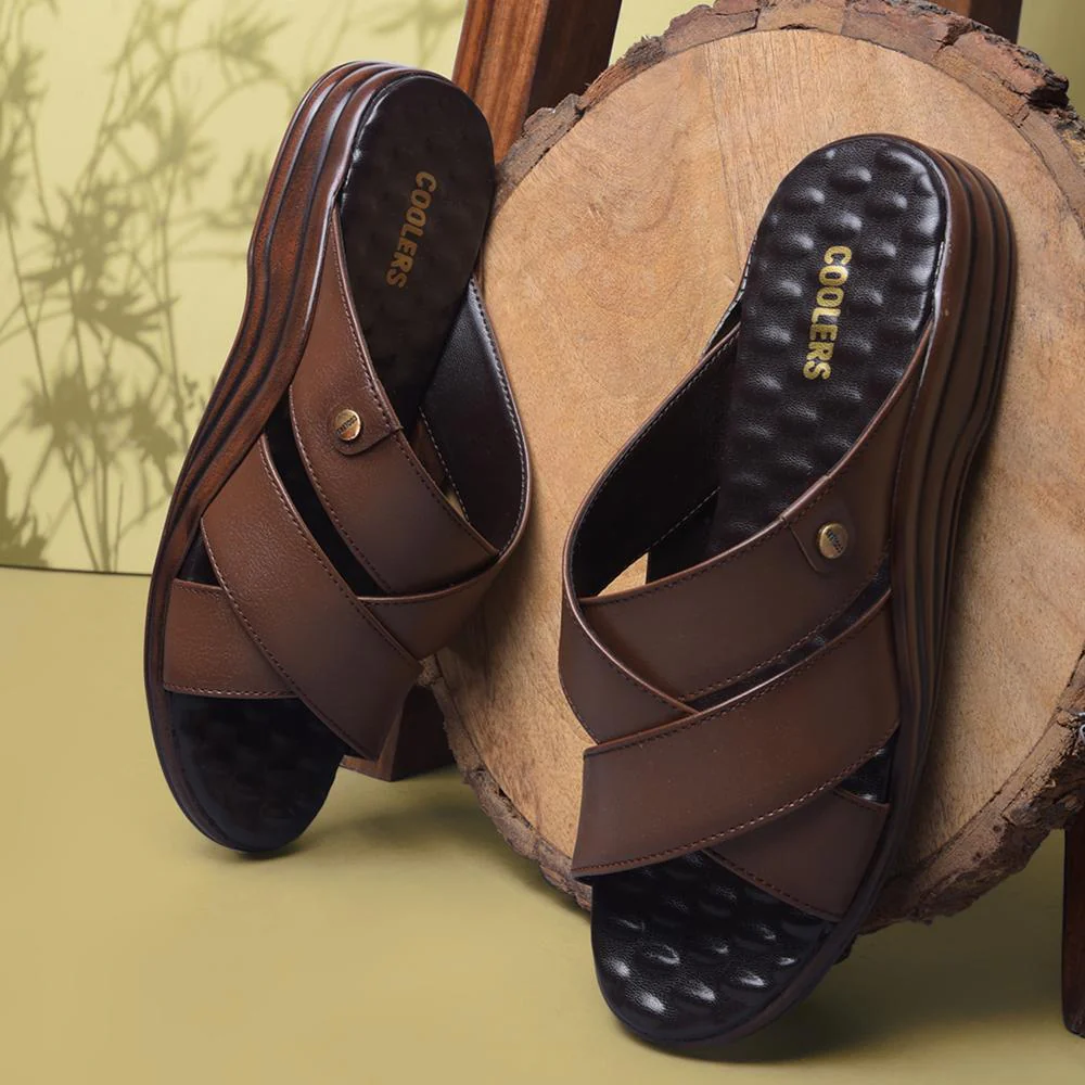 Coolers By Liberty Mens 7123-901 Tan Casual Slippers - Image 4