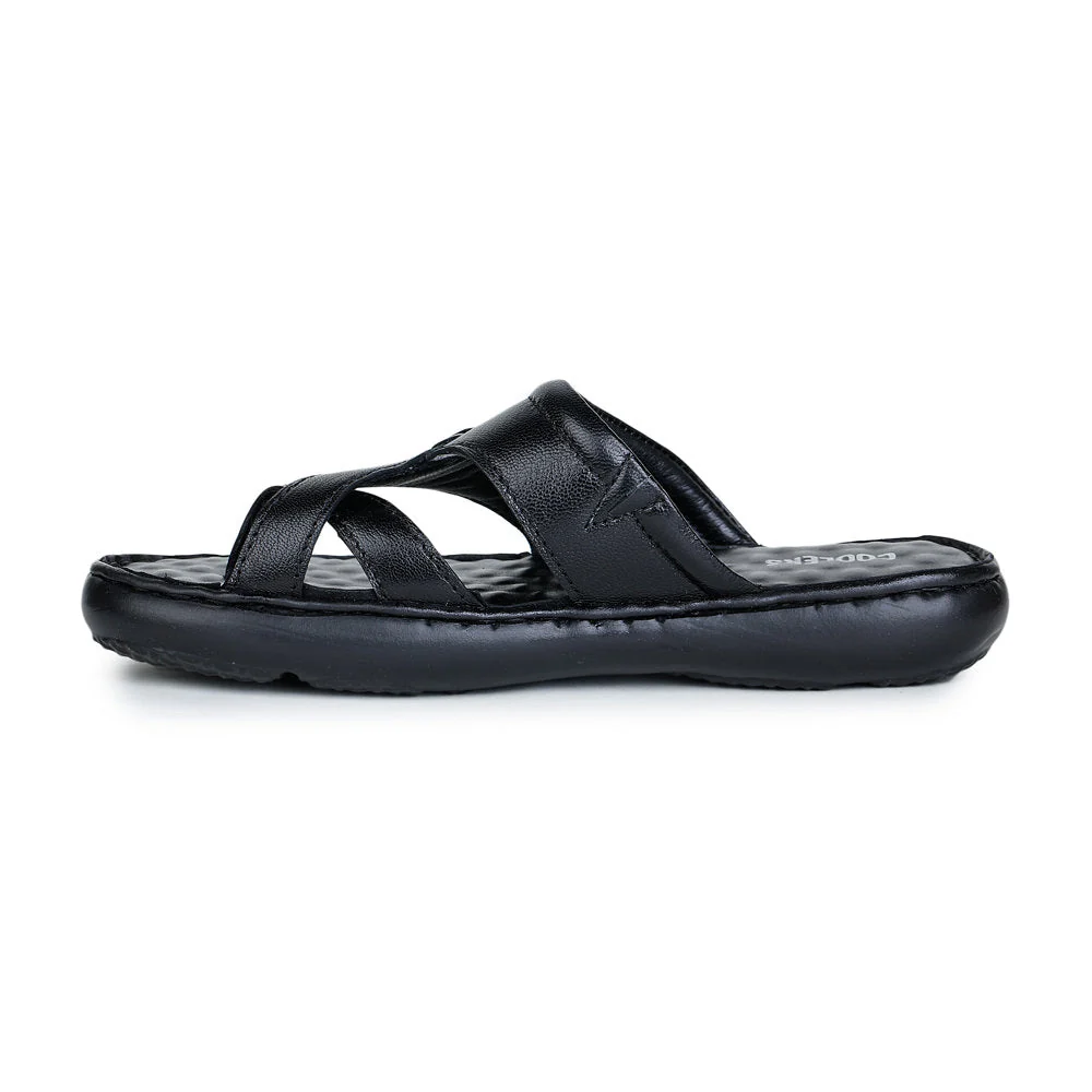 Coolers Casual Black Toe Ring Slippers For Men MONLIGHT-4 By Liberty - Image 2