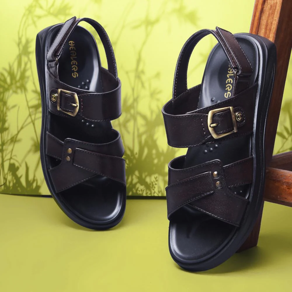 Coolers By Liberty WILFRED-1 Mens Brown Formal Sandal - Image 4