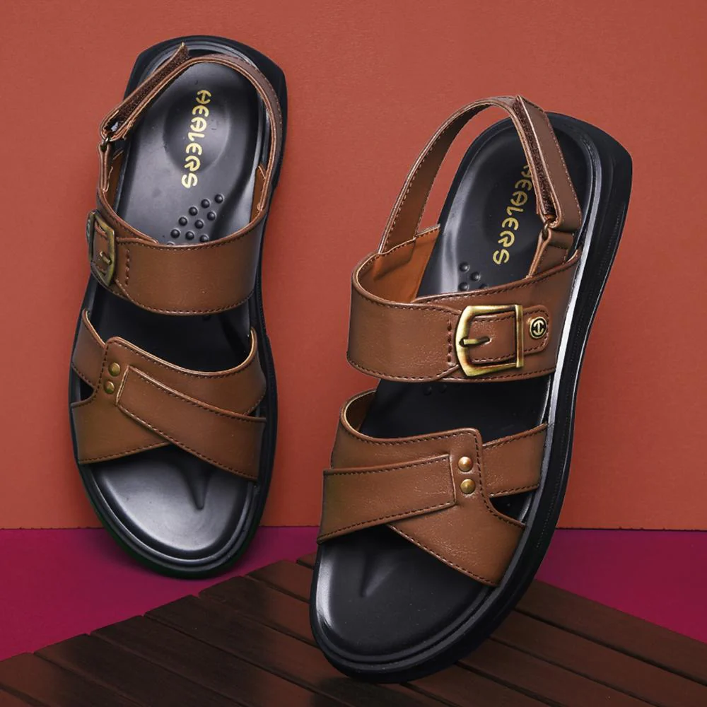Coolers By Liberty WILFRED-1 Mens Tan Formal Sandal - Image 4