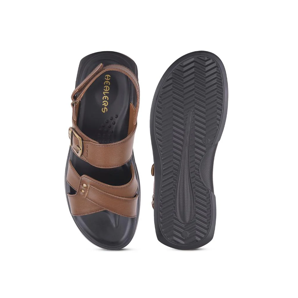 Coolers By Liberty WILFRED-1 Mens Tan Formal Sandal - Image 6