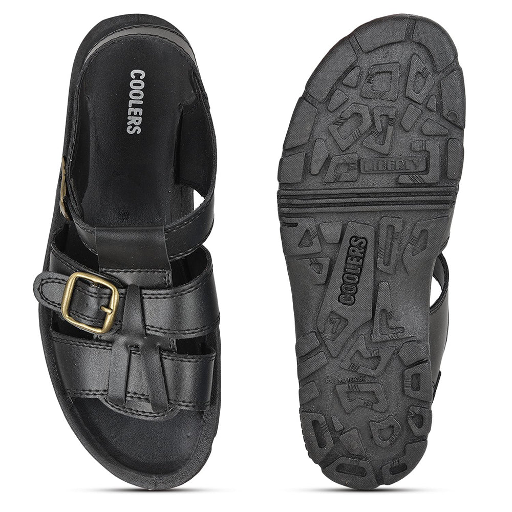 Coolers Casual (Black) Sandals For Men PHILIP-01 By Liberty - Image 3