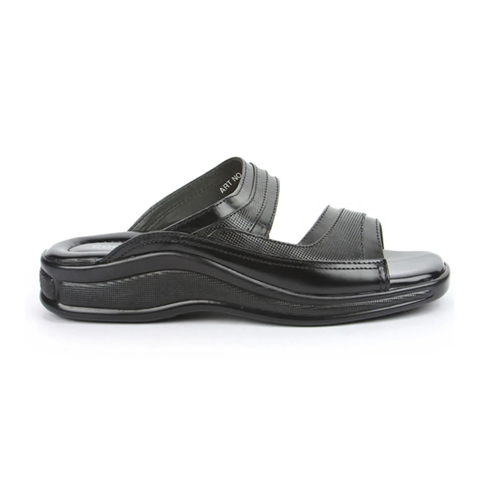 Coolers Casual Black Slippers For Men 2050-01 By Liberty - Image 2