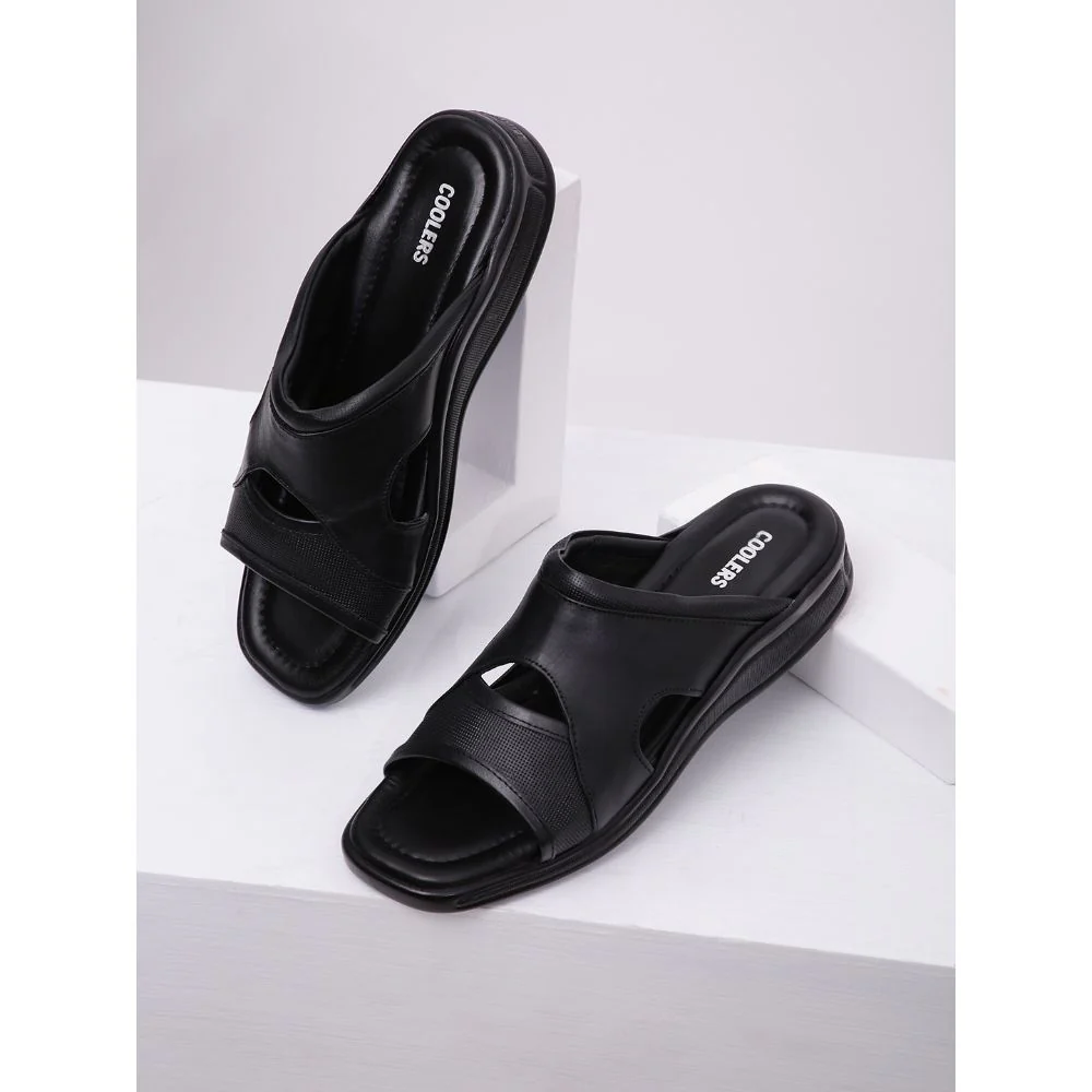 Coolers Casual (Black) Slippers For Men 2050-12 By Liberty - Image 3
