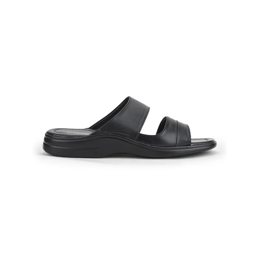 Coolers Casual Black Slippers For Men 2050-S209 By Liberty - Image 2