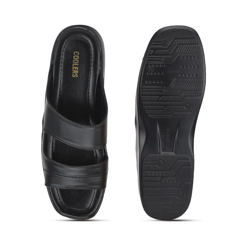 Coolers Casual Black Slippers For Men 2050-S209 By Liberty - Image 6