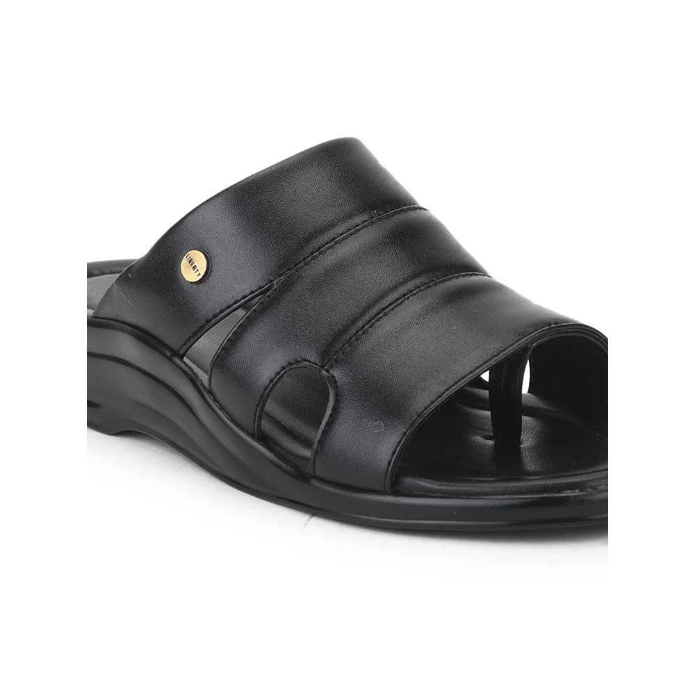 Coolers Casual Black Slippers For Men 7123-510 By Liberty - Image 4