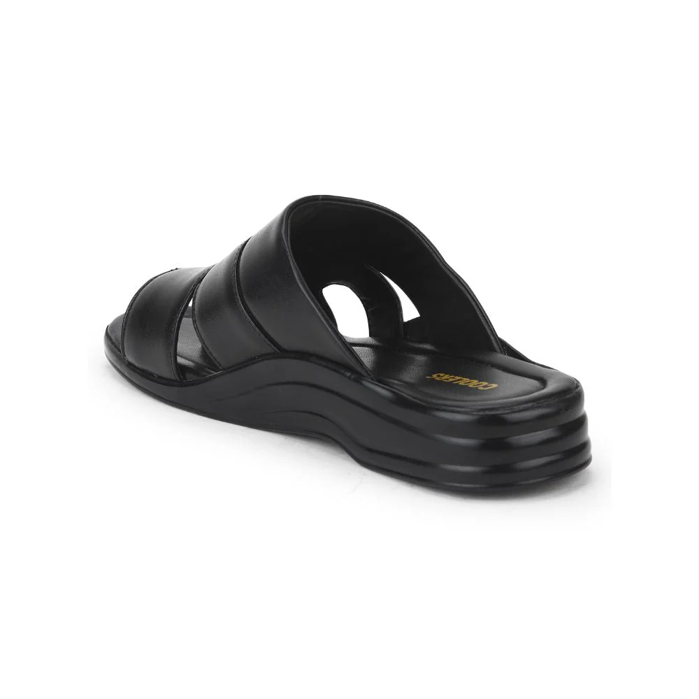 Coolers Casual Black Slippers For Men 7123-510 By Liberty - Image 5